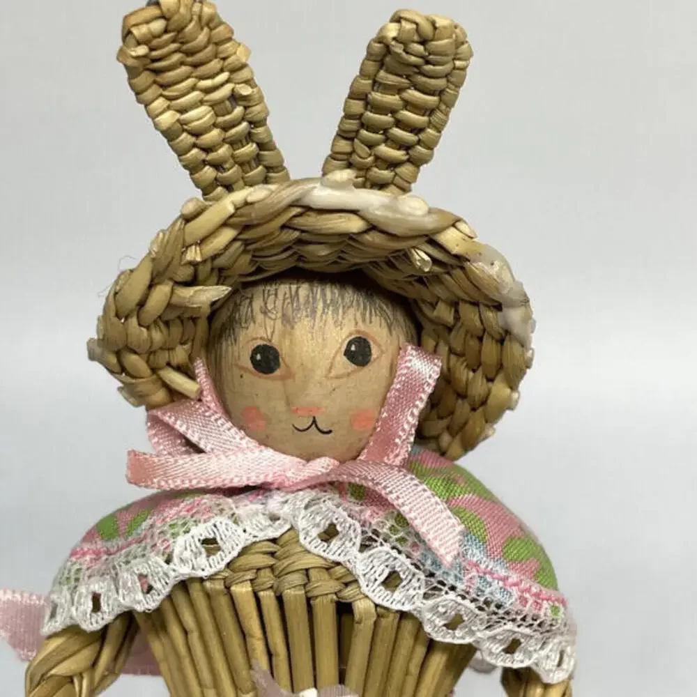 Bunny Rabbit Girl Straw‎ Doll 5.5